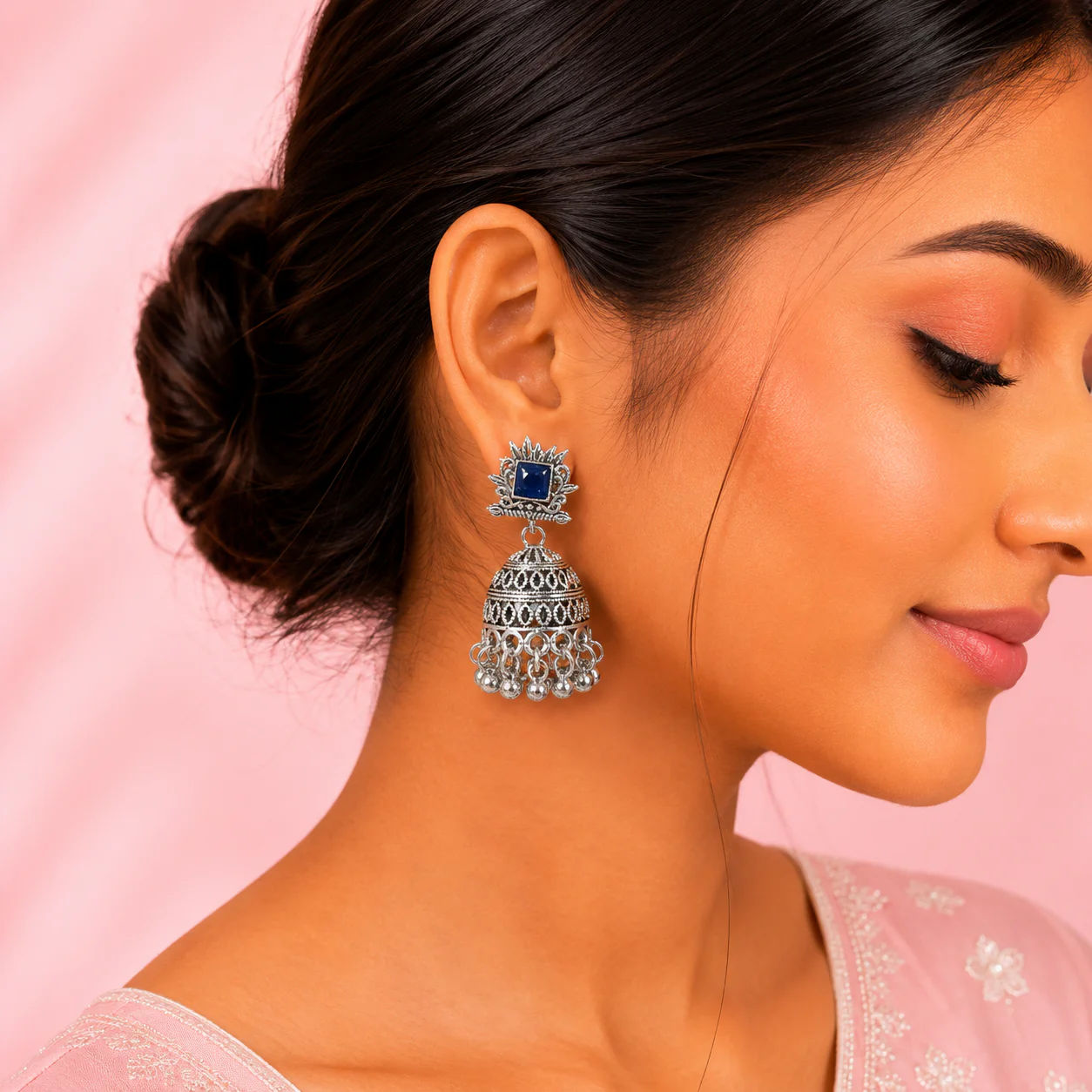 12 Designer Colorful Jhumkas Mirror Box - Image 10