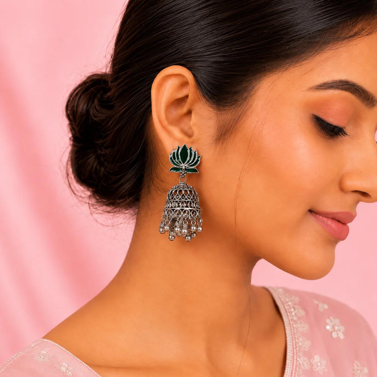 12 Designer Colorful Jhumkas Mirror Box - Image 11
