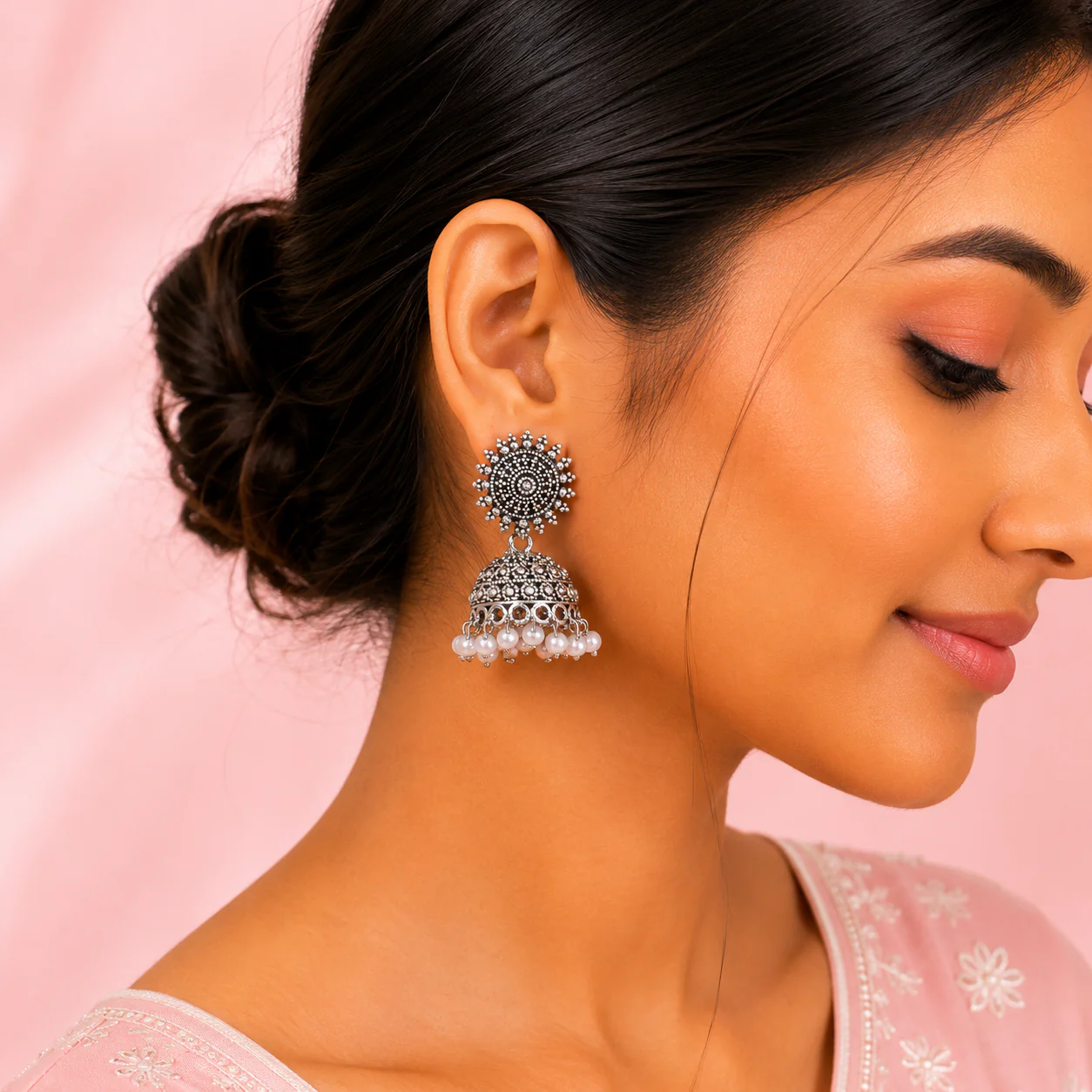 12 Designer Colorful Jhumkas Mirror Box - Image 13