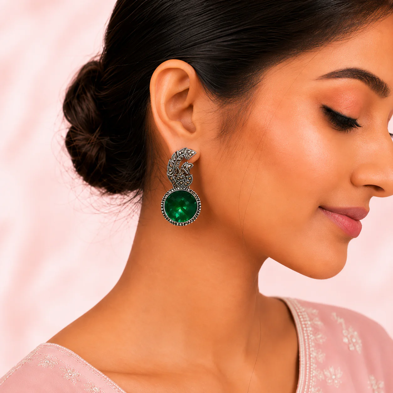 12 Designer Colorful Jhumkas Mirror Box - Image 14