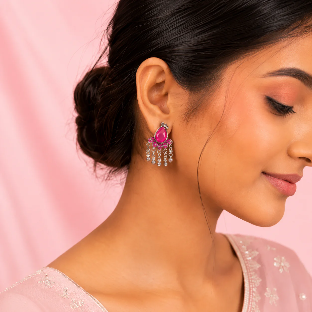 12 Designer Colorful Jhumkas Mirror Box - Image 18