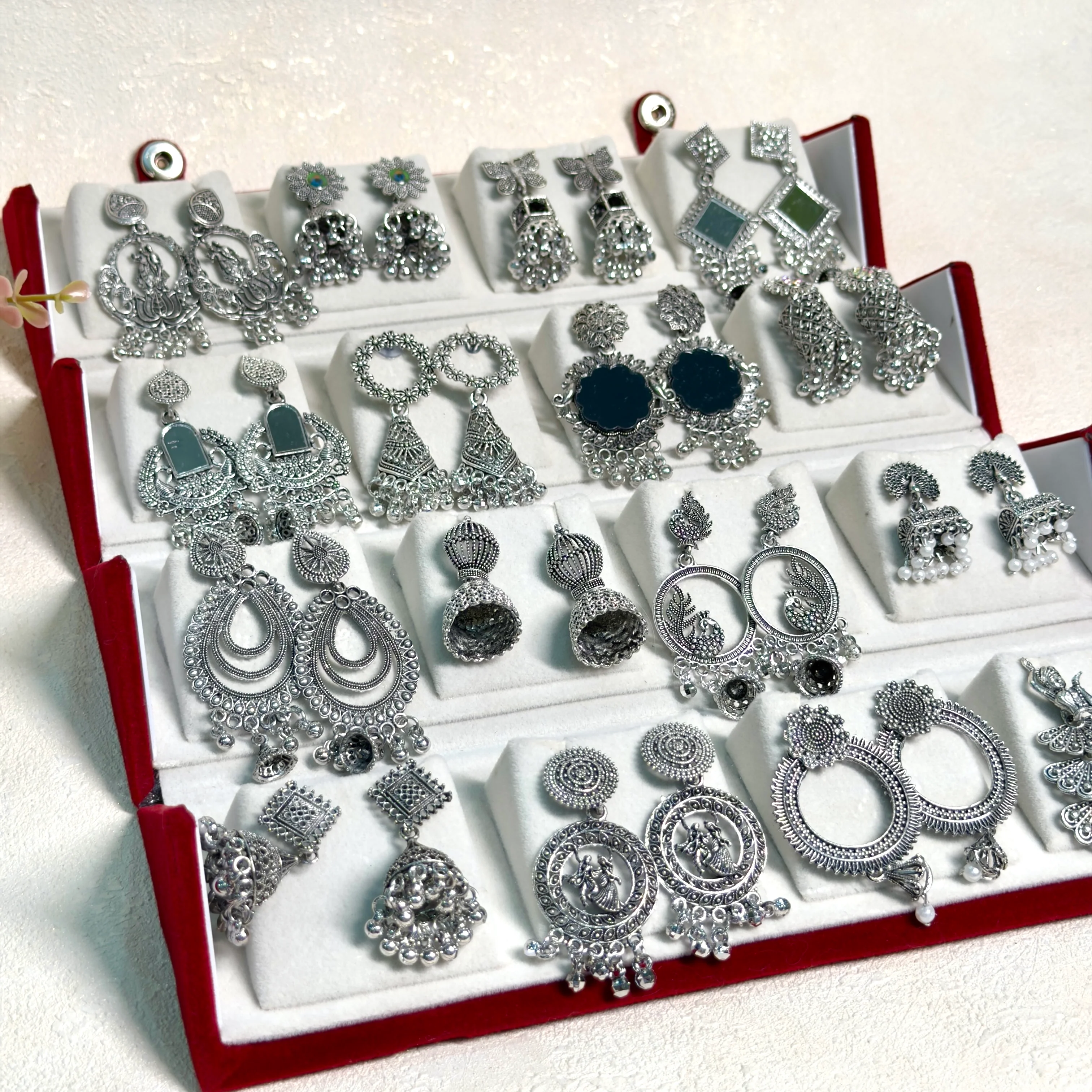 16 Pairs Fashionable Jhumka Earrings Combo Set for Women - Image 5