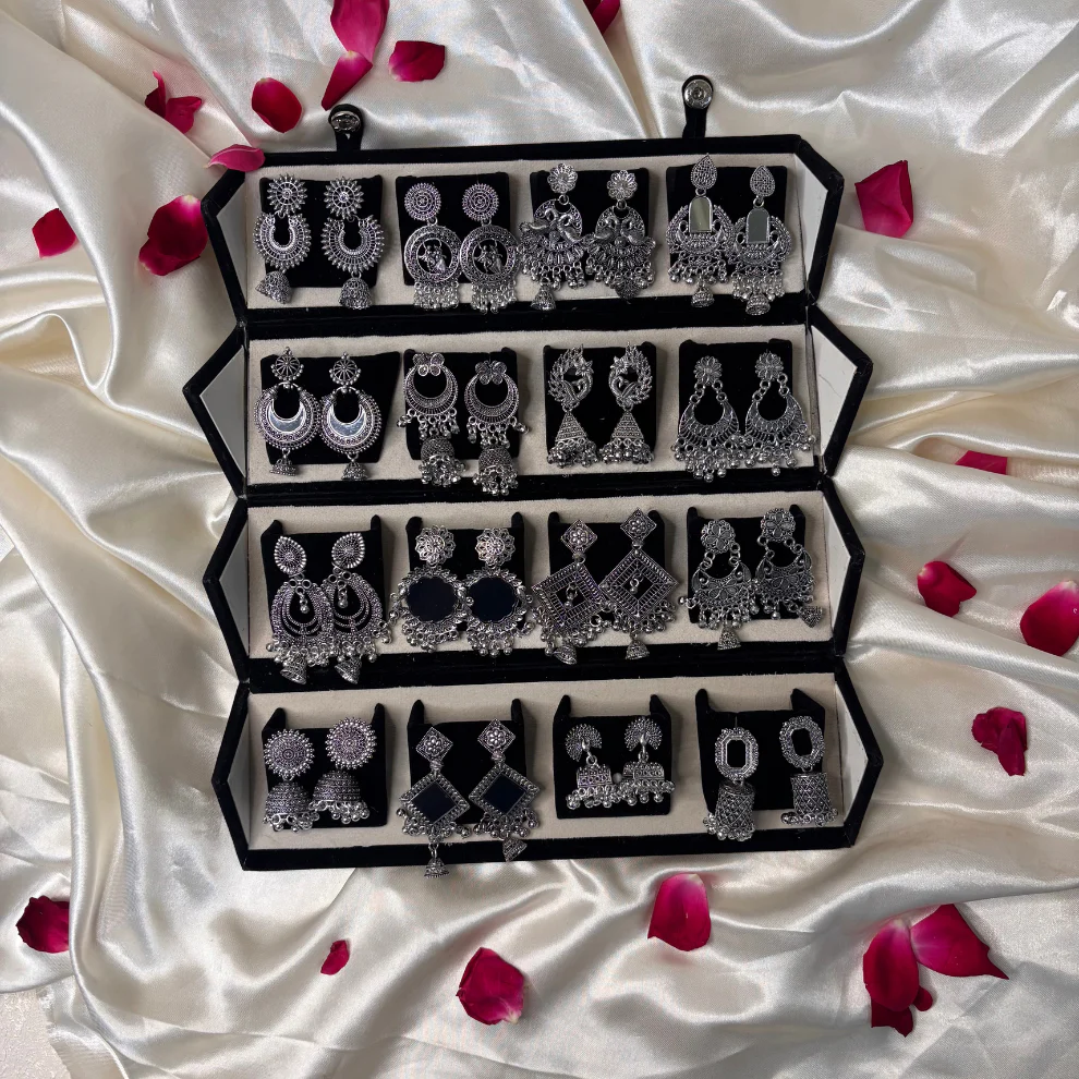 16-Pair Premium Jhumka Set for Women - Image 3