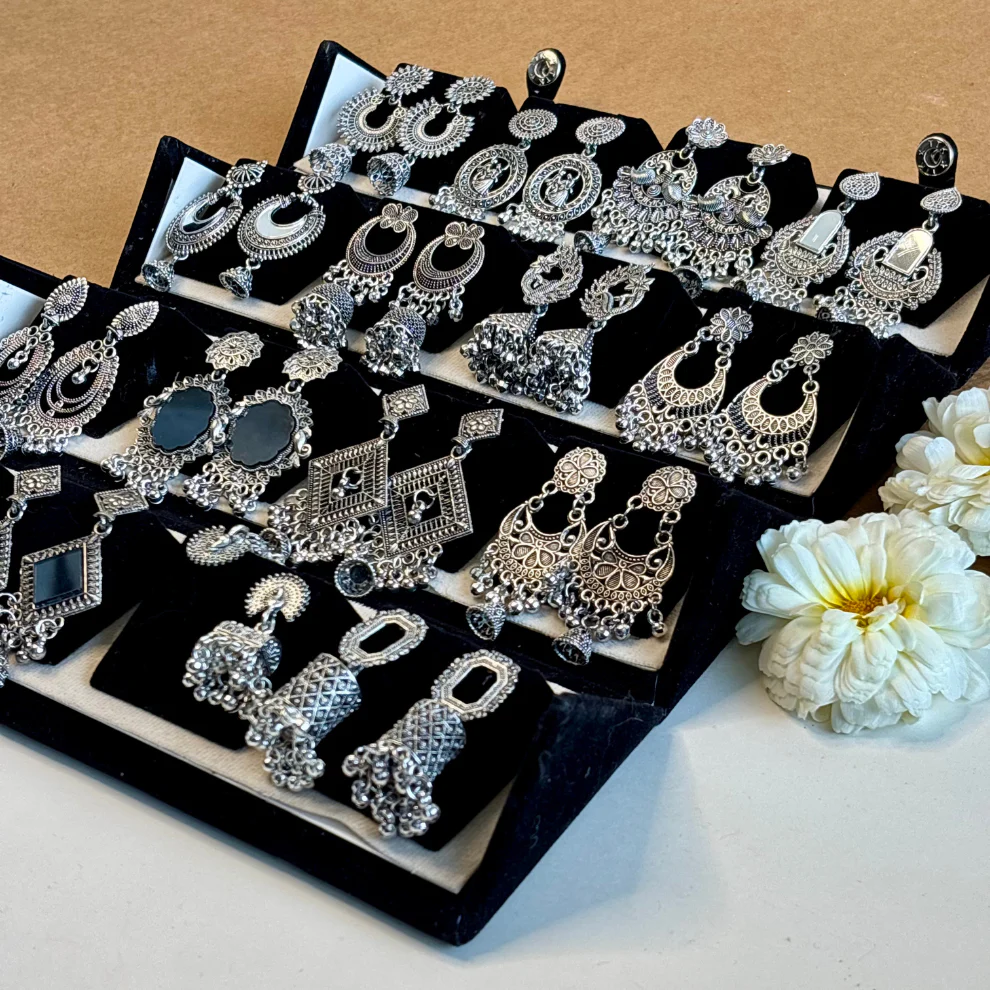 16-Pair Premium Jhumka Set for Women - Image 5
