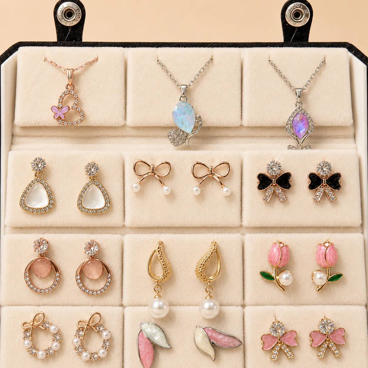 Set of 12 Stud Earrings with Pendants Box - Image 3