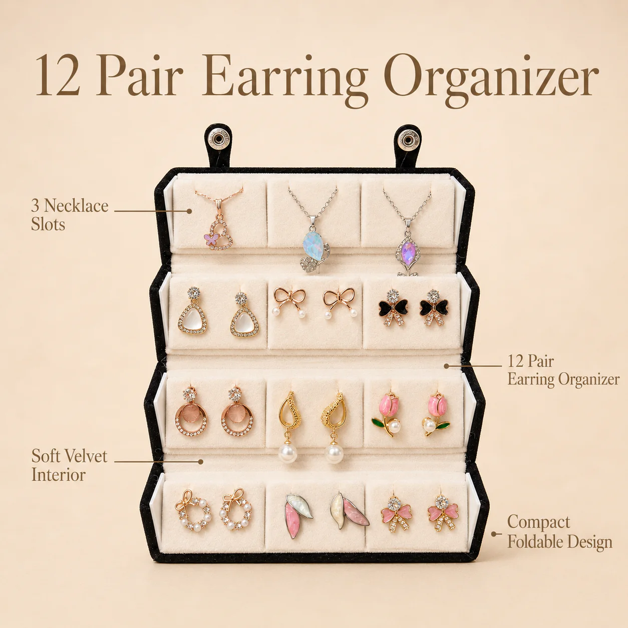 Set of 12 Stud Earrings with Pendants Box - Image 4