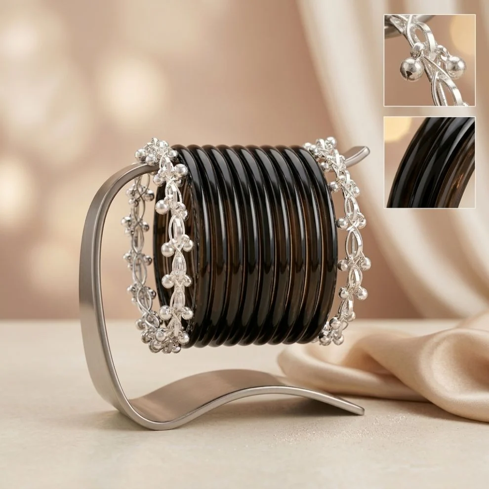 Transparent Glass Bangles with Ghungroo Charm - Image 10