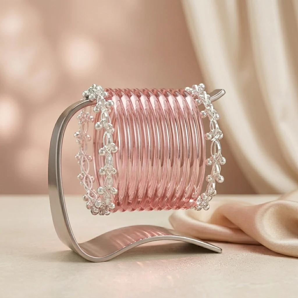 Transparent Glass Bangles with Ghungroo Charm - Image 5