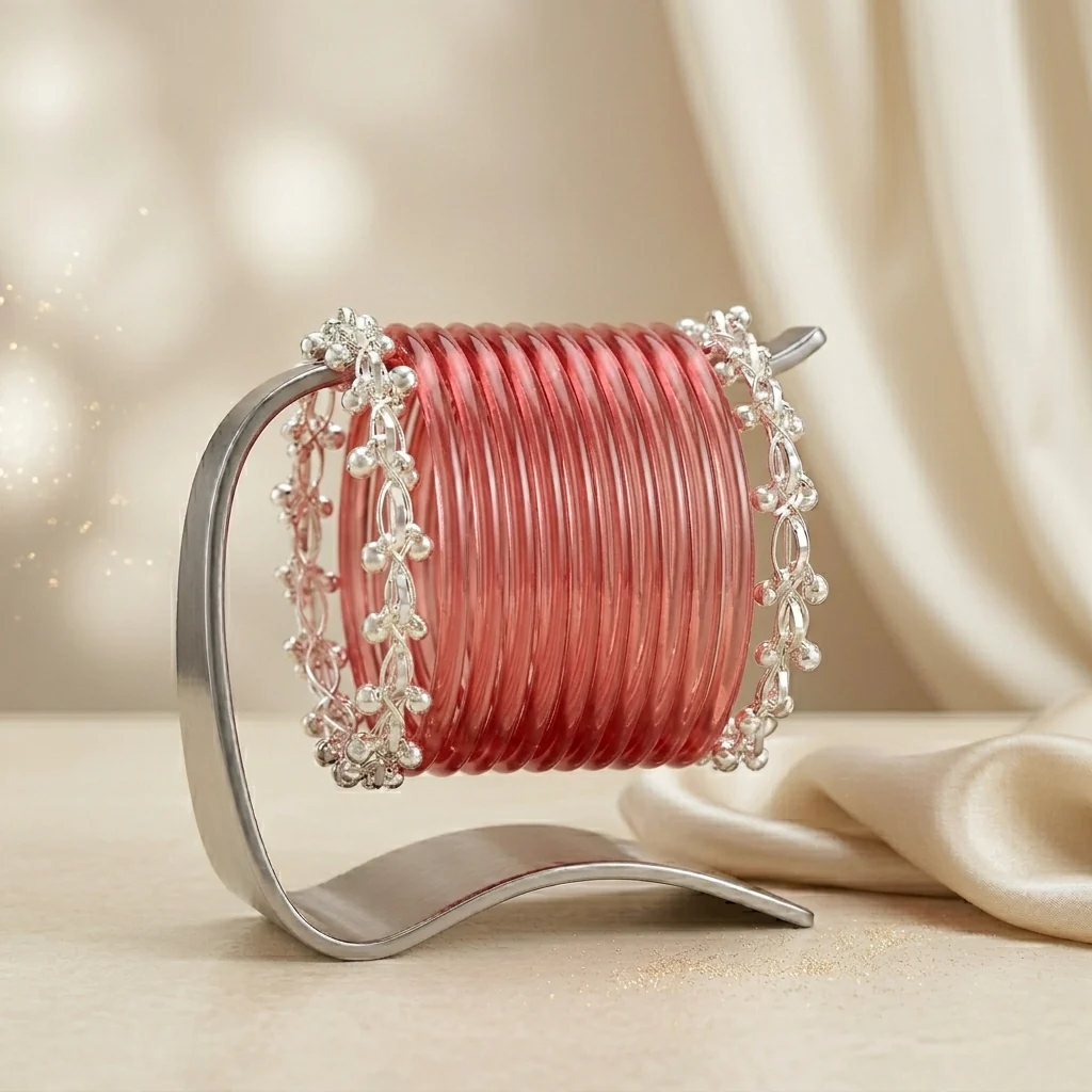 Transparent Glass Bangles with Ghungroo Charm - Image 6