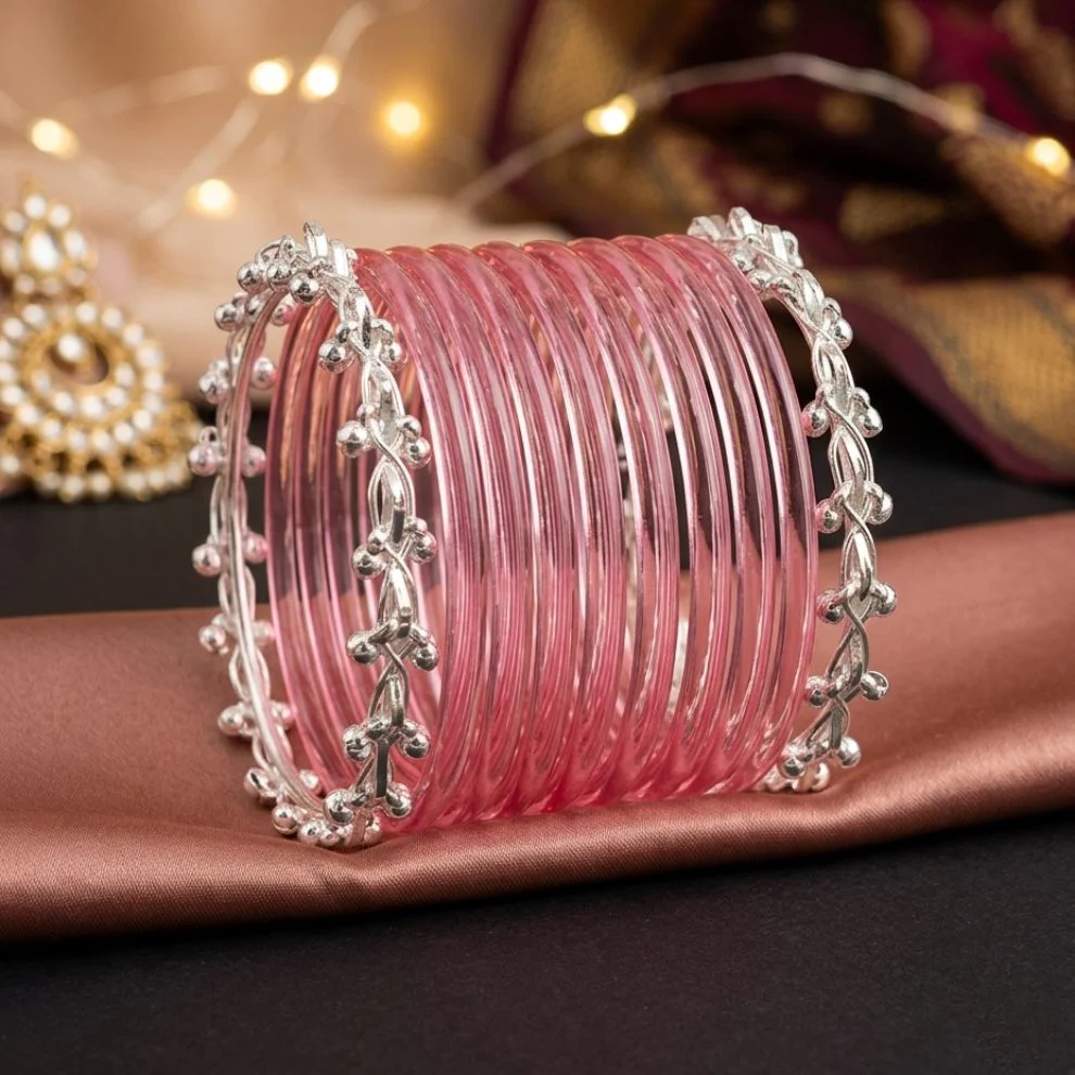 Transparent Glass Bangles with Ghungroo Charm - Image 8