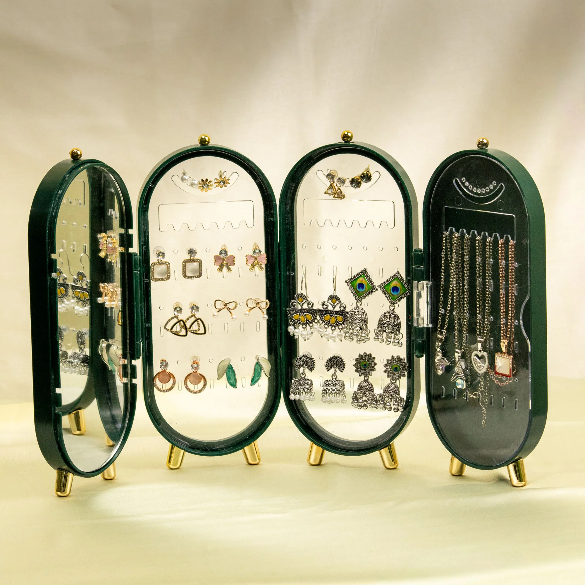 Viral 3-fold elegant Green  Jewellery box - Image 12