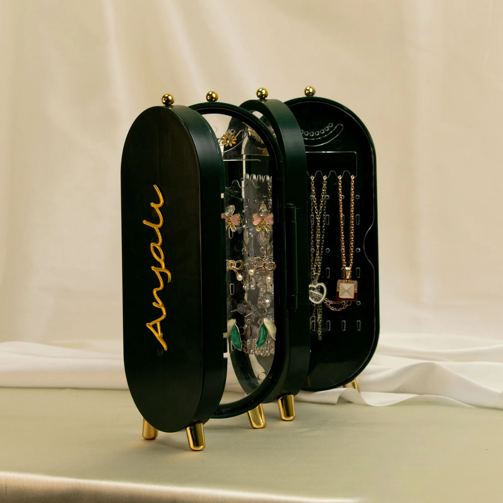 Viral 3-fold elegant Green  Jewellery box - Image 14