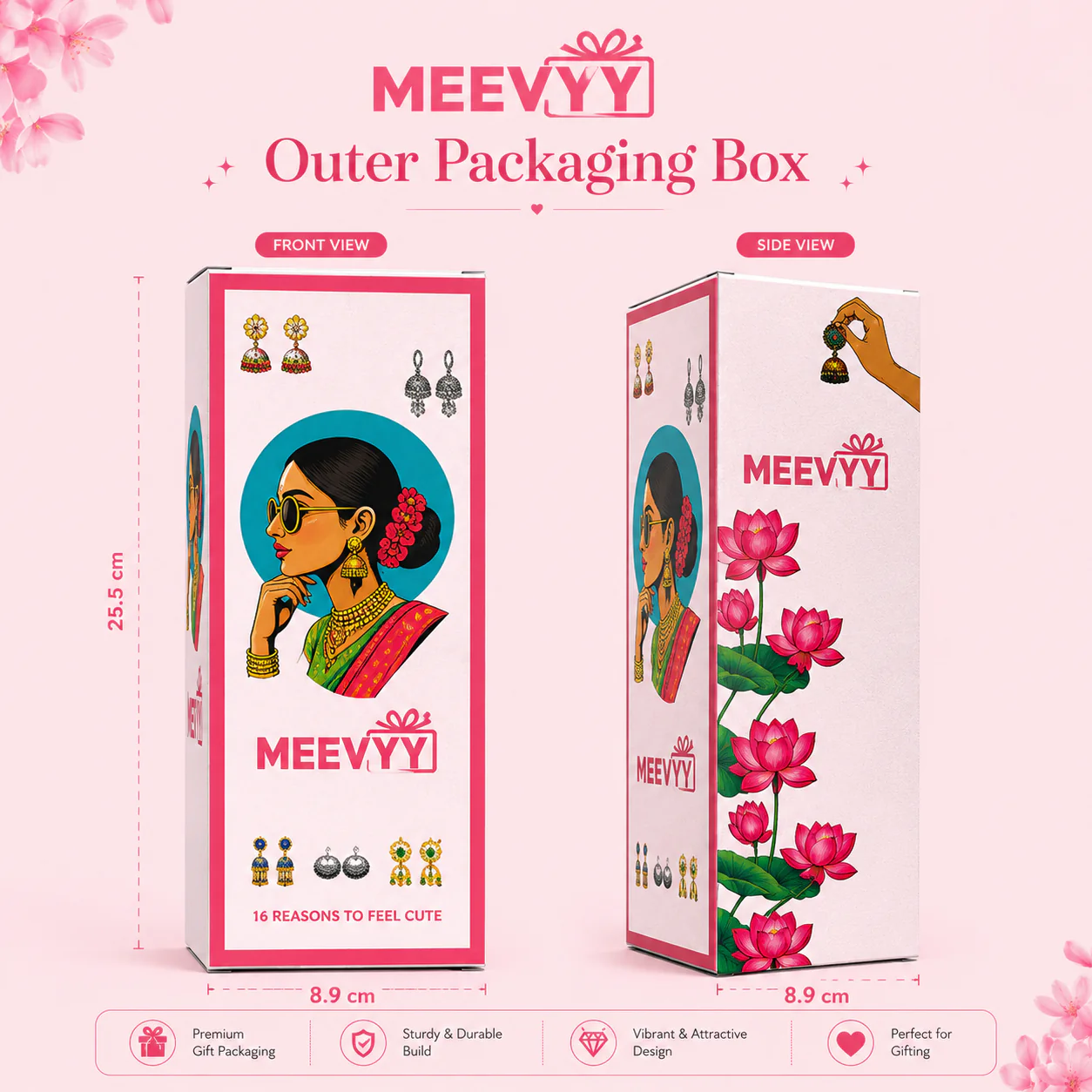 16 Colourful Jhumka with Folding Box - Image 4